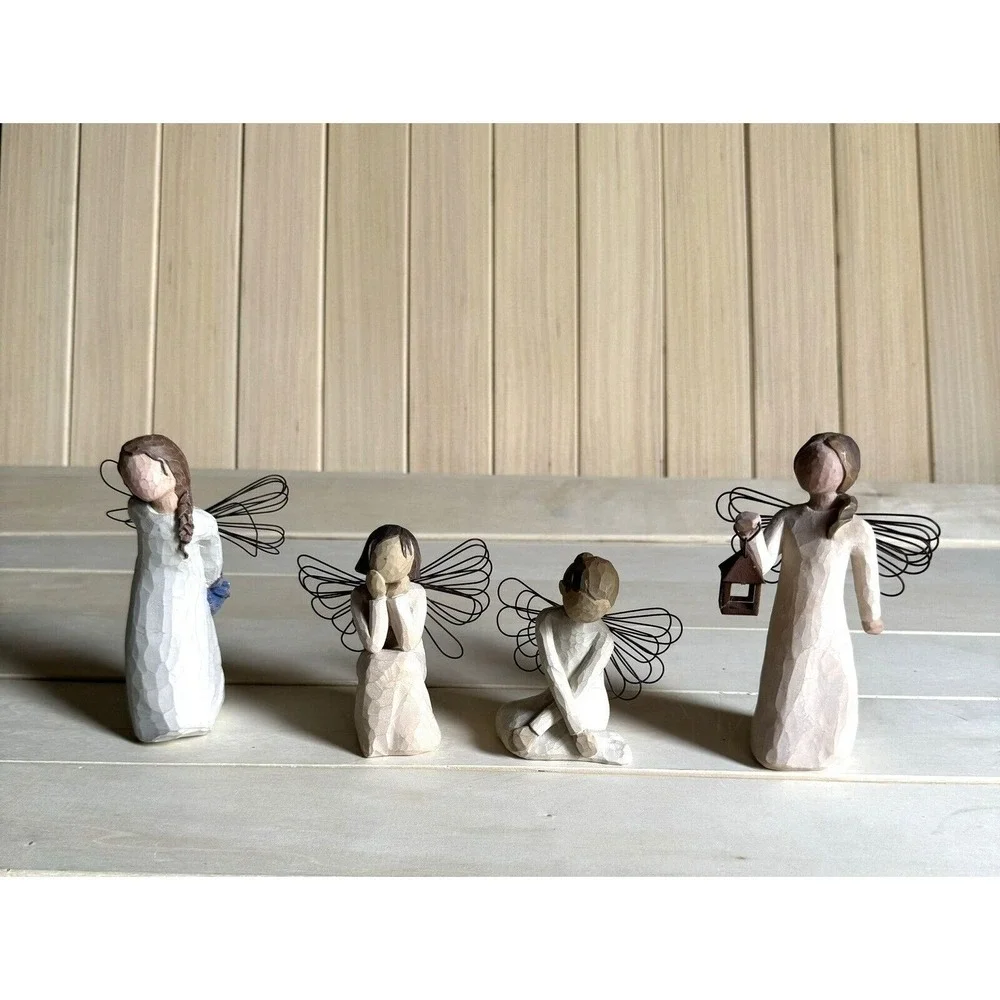 Willow Tree Collection Angel Figurines Set of 4 Praying Guardian Lantern - Picture 7 of 11